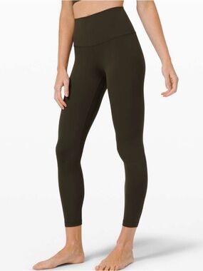 Lululemon Align High-Rise 25" Leggings in solid dark olive green size 6🗻
